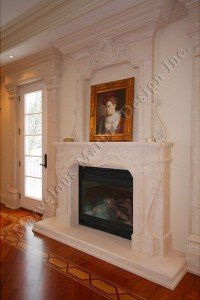 french limestone fireplace mantel