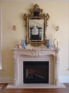 marble fireplace mantel