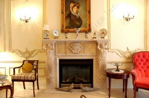 custom marble fireplace mantel