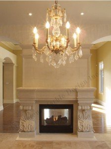 limestone fireplace surround